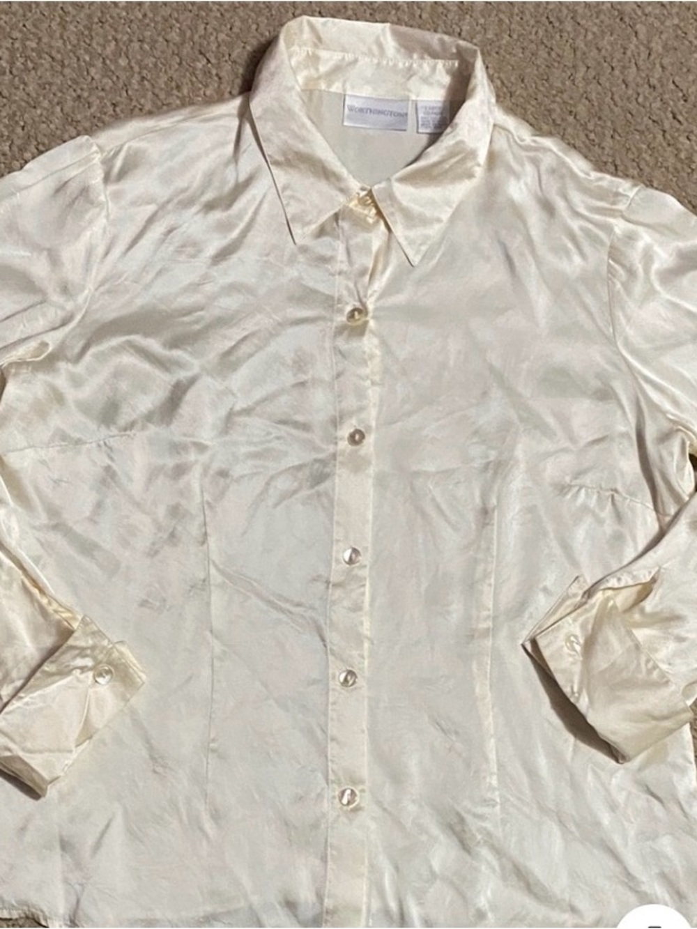 Worthington women’s size large 100% silk, long sleeve dress blouse